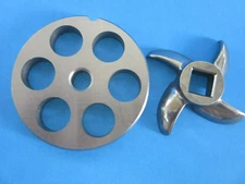 #22 x 3/4" hole STAINLESS Meat Grinding Grinder Plate disc & Cutter Knife  