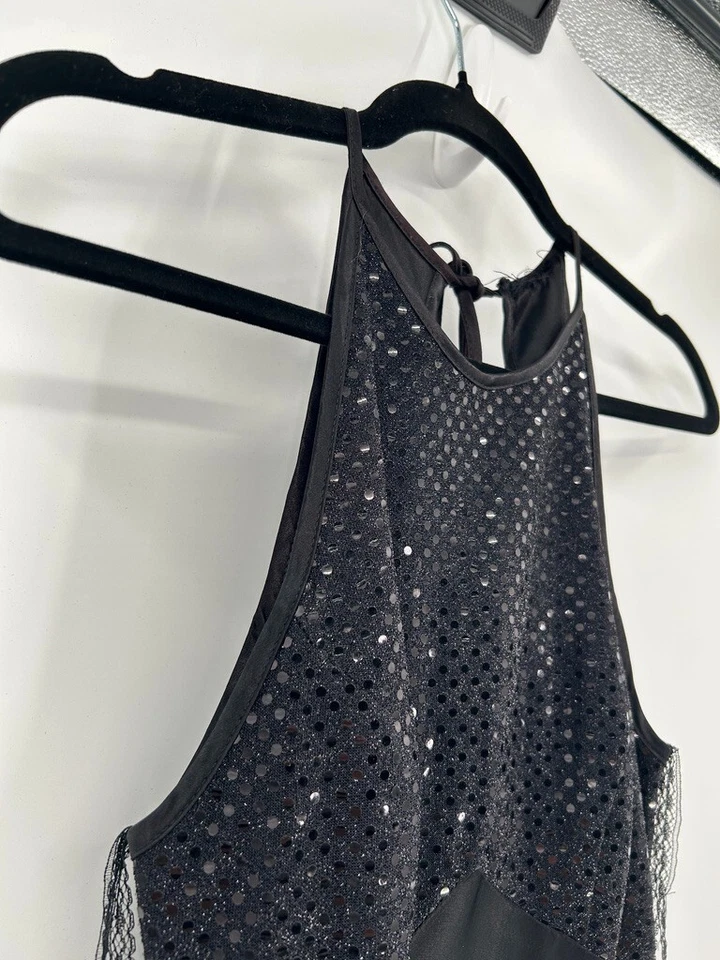 Sexy Vestido Vintage Steppin Out Talla 3/4 Formal Negro Lentejuelas Gótico Grunge Foto 2 de 4