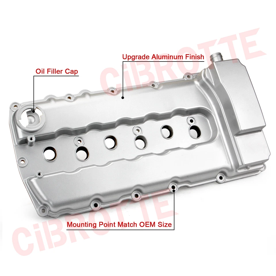Cubierta de válvula de aluminio con juego de juntas para 06-17 VW CC Passat Touareg Audi Q7 3.6L🏅 Foto 4 de 4