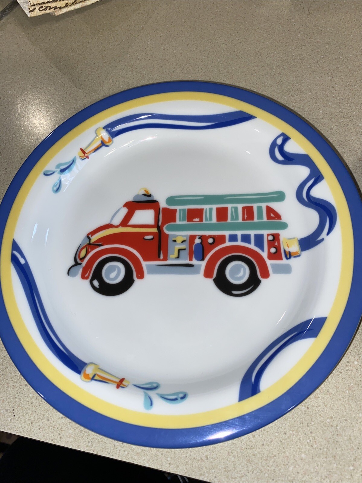 Tiffany Fire Station Plate And Bowl Set. No Chips Or Crazing.