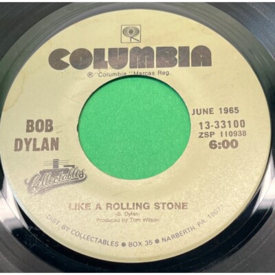 Bob Dylan Like A Rolling Stone / Rainy Day Woman 45 Rock Columbia 13-33100 1965