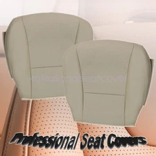 Driver + Passenger Bottom Perf Leather Seat Cover Tan For 2007-2012 Lexus LS460