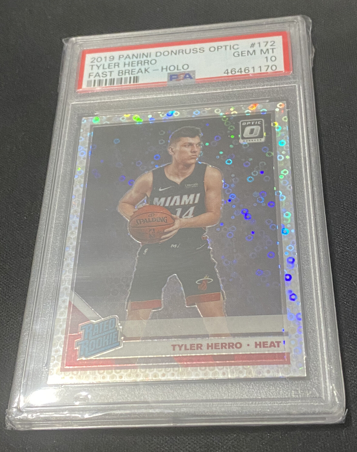 2019-20 Panini Donruss Optic #172 Tyler Herro Fast Break HOLO PSA 10 Gem Rc