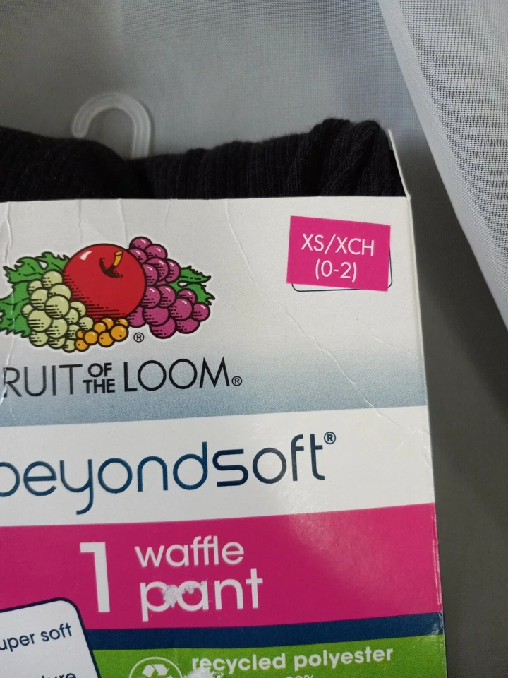 Fruit Of The Loom Damas Waffle Térmico XS XCH 0-2 Negro Foto 2 de 2