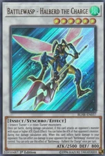 YUGIOH HOLO CARD BATTLEWASP HALBERD THE CHARGE BLHR-EN037 1ST EDITION