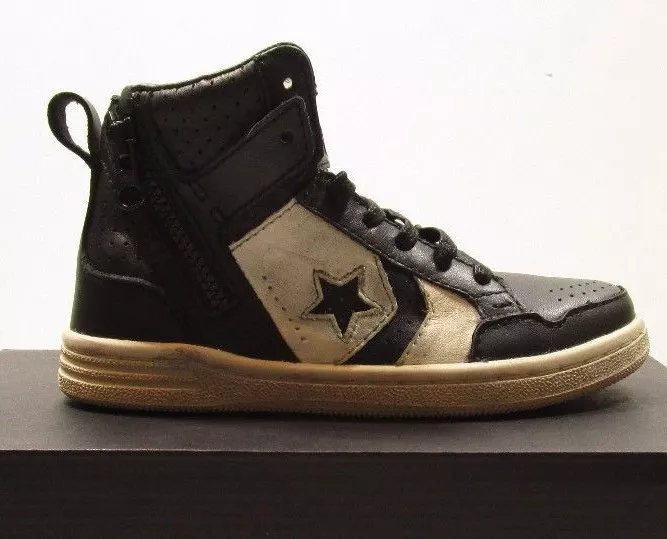 KIDS CONVERSE VARVATOS WEAPON HI LEATHER SHOES 342973C Black | eBay