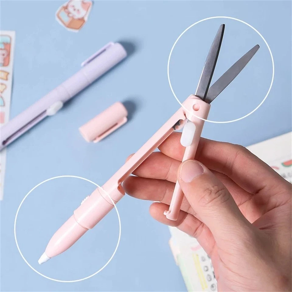 Schere Mini Folding Scissor Pen Cutter Portable Size Safe Ceramic Pencutter DE - Bild 2 von 4