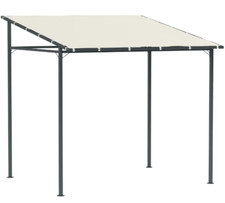 Pergola Gazebo with PA Coating Fabric and Metal Frame Wall Mounted 2.4 x 2.4 m