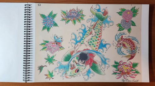 Dennis Cockell 33 Page Tattoo Flash Book Vintage Traditional Japanese Style #1 - Picture 4 of 10