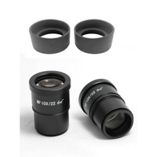 Pair of Compound Microscope Eyepieces WF10X/22 High Eye-Point 30mm +Eyeguards