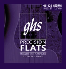 GHS M3050-5 Precision Bass Flats Flatwound Bass Guitar Strings gauges 45-126