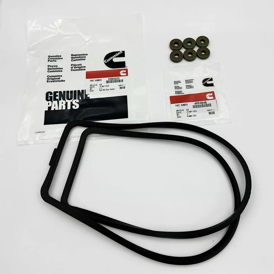 3284623 New Tappet Cover Gasket W/ Grommet Seals for 89-02 Dodge Cummins 5.9 12V Foto 2 de 4