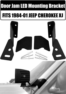 Lower Windshield LED Light Pod Mounting Brackets for 1984-2001 Jeep Cherokee XJ