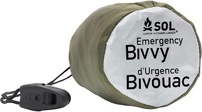 SOL 90% Reflective Emergency Bivvy Green Camping Warmer Weatherproof Blanket USA