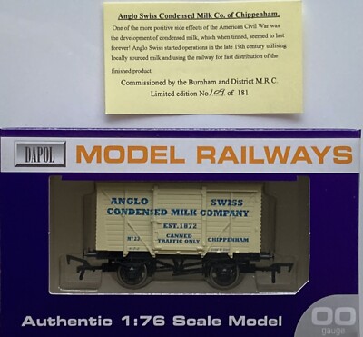 Dapol 00 Burnham & District MRC 10T Vent Van Aglo Swiss Condensed Milk L/E Mint