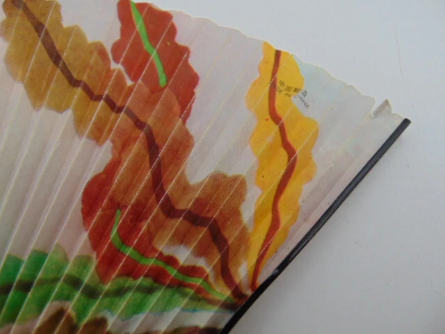 五颜六色的热带鱼折叠金属和纸手扇广告 - 背面很好 — 第 3/4 张图片