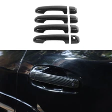 Exterior Door Handle Frame Trim Decor Cover for  4Runner 10+ Carbon Fiber