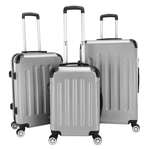 3-Piece Suitcases Carry-On Set Hardside Spinner Travel Stylish Luggage TSA Lock - Picture 2 of 9
