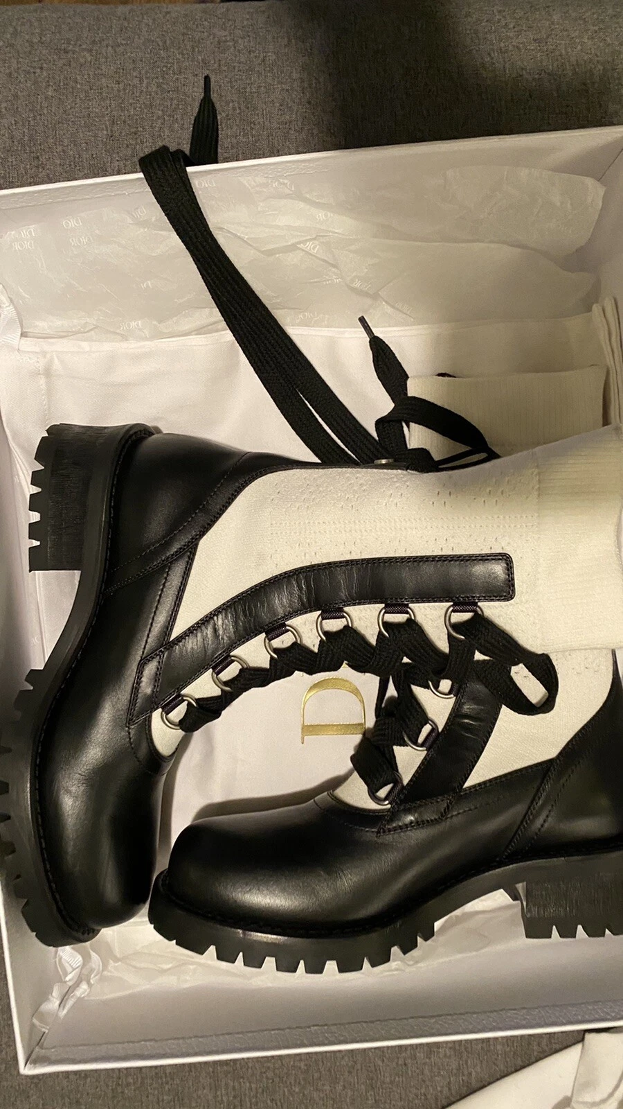 Bottes en cuir à lacets femme Dior Diorland