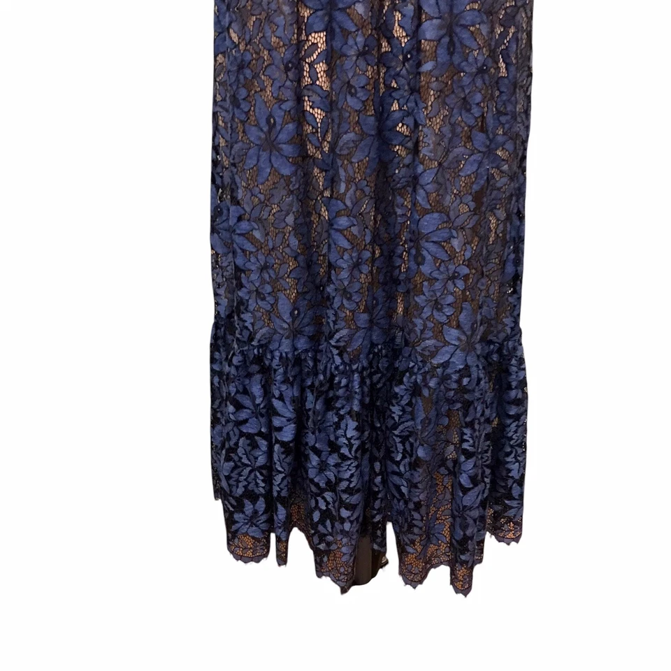 Maxi Vestido Moulinette Soeurs Anthropologie Celestial Azul Encaje Capricho Talla 2 Foto 3 de 4