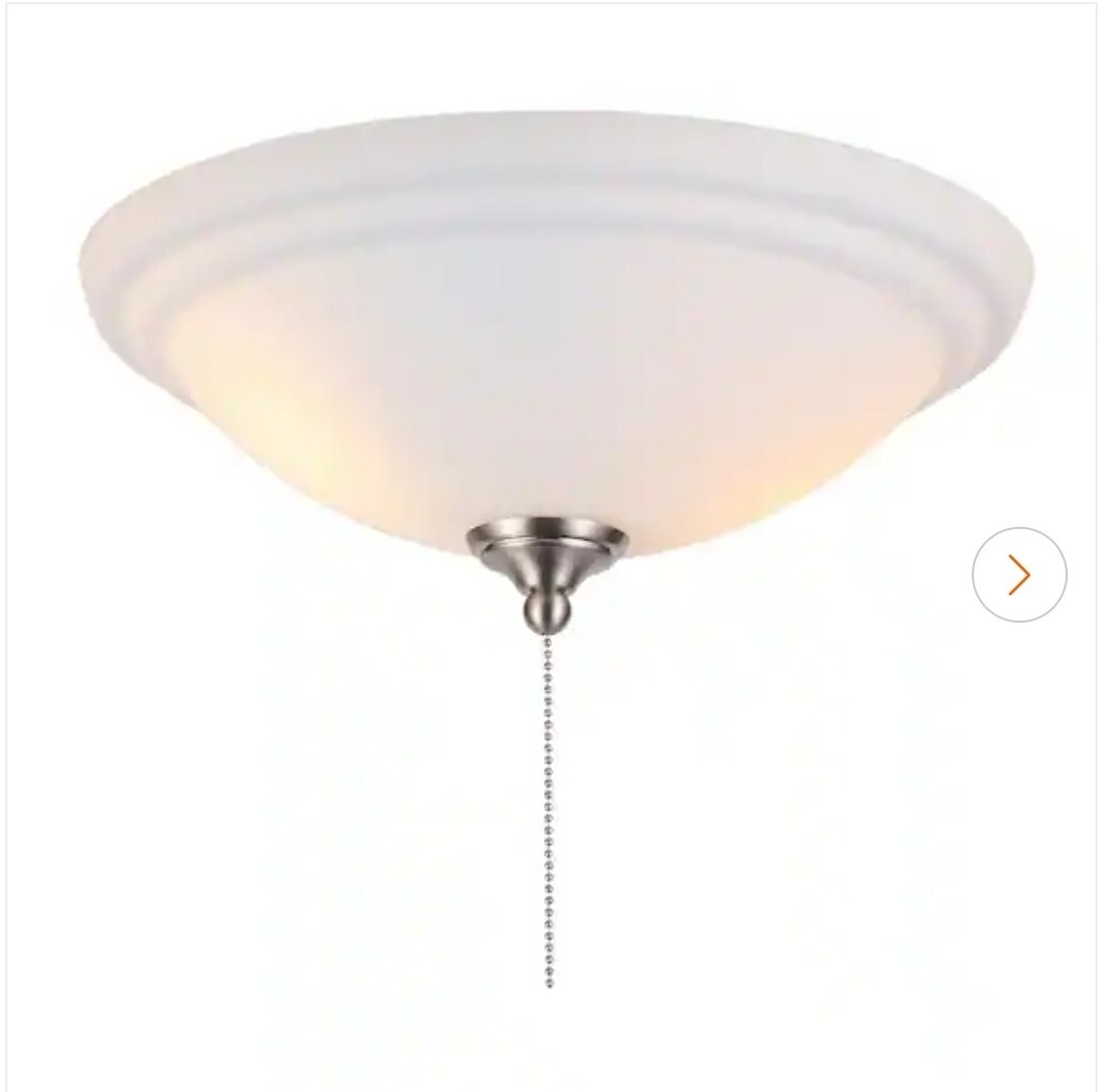 Hampton Bay 2Light White Glass Bowl Ceiling Fan LED Light Kit eBay