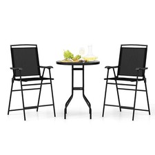 3-tlg. Gartenbar Set Bartisch 2 Barhocker Sitzgruppe Balkonmöbel Bistrotisch
