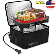 Forno Portatile 110V Scaldavivande Elettrico Lunch Box Temperatura Display Digitale US