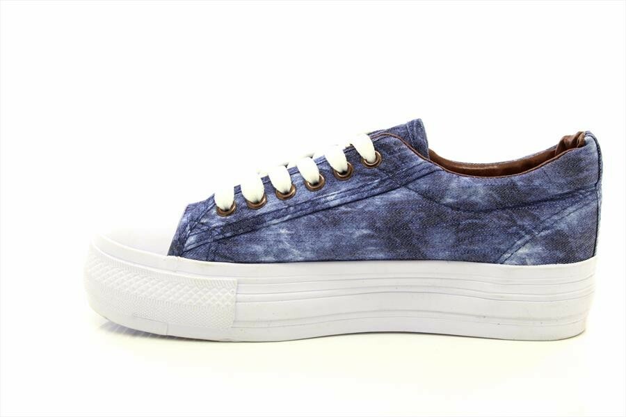 SAOLA Maverick Denim Chunky Sole Summer Canvas Lace Up Shoes