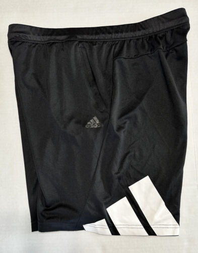 Adidas Primegreen Black big logo Polyester shorts Men XL Monochromatic Logo - Picture 1 of 8