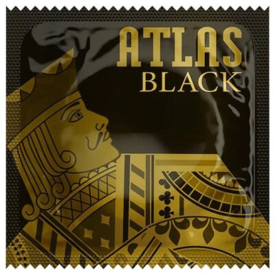 Atlas Black Colored Silky Smooth Premium Latex Lubricated Bulk Condoms