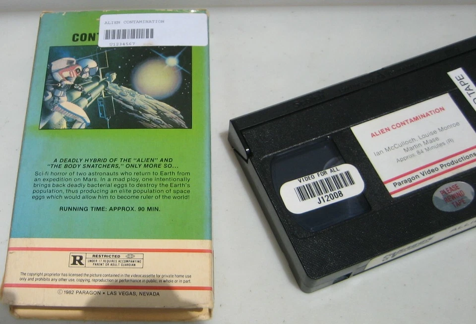 vhs ALIEN CONTAMINATION Ian McCulloch First Edition PARAGON Music by GOBLIN - Image 4 of 4