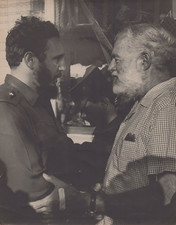 CUBA CUBAN REVOLUTION FIDEL CASTRO + ERNEST HEMINGWAY 1960 ORIG KORDA Photo 91