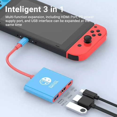 Docking Station Portatile Nintendo Switch Hub TYPE-C con HDMI e USB 3.0 Gaming - Foto 6 di 7