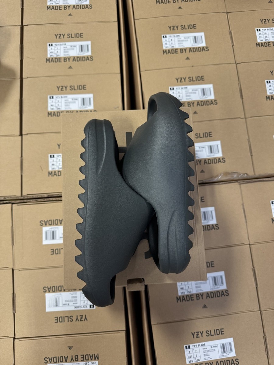 Adidas Yeezy Slides Dark Onyx sizes 7-12 Mens Brand New | eBay