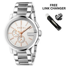 Gucci G-Chrono YA101201 Men’s Swiss Quartz Stainless Steel Silver Dial 44mm