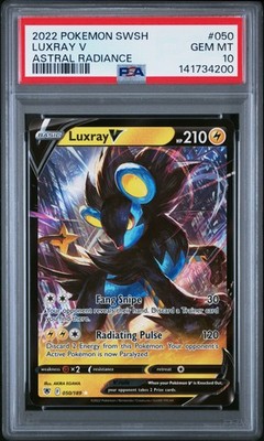 2022 POKEMON SWORD & SHIELD ASTRAL RADIANCE #050 LUXRAY V PSA 10