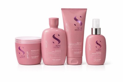 Alfaparf Semi Di Lino Moisture 4pc Set Shampoo Mask Leave In Fluid