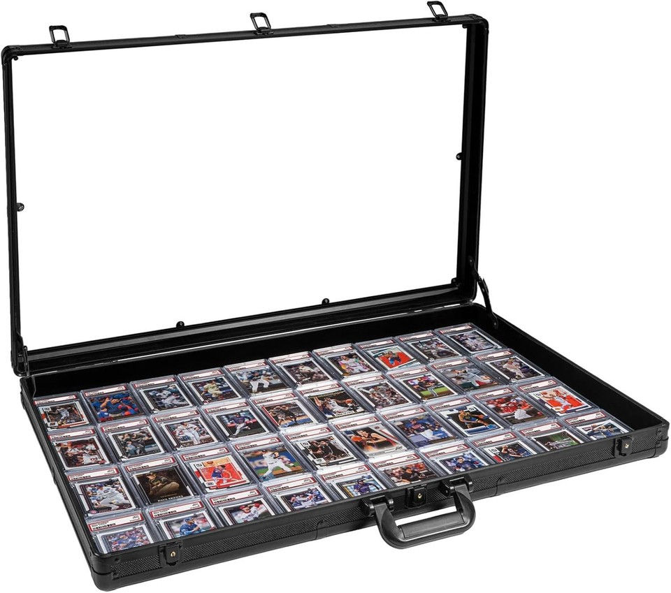 Large Black Cards Trade Show Display Case, Portable Aluminum Trading ...