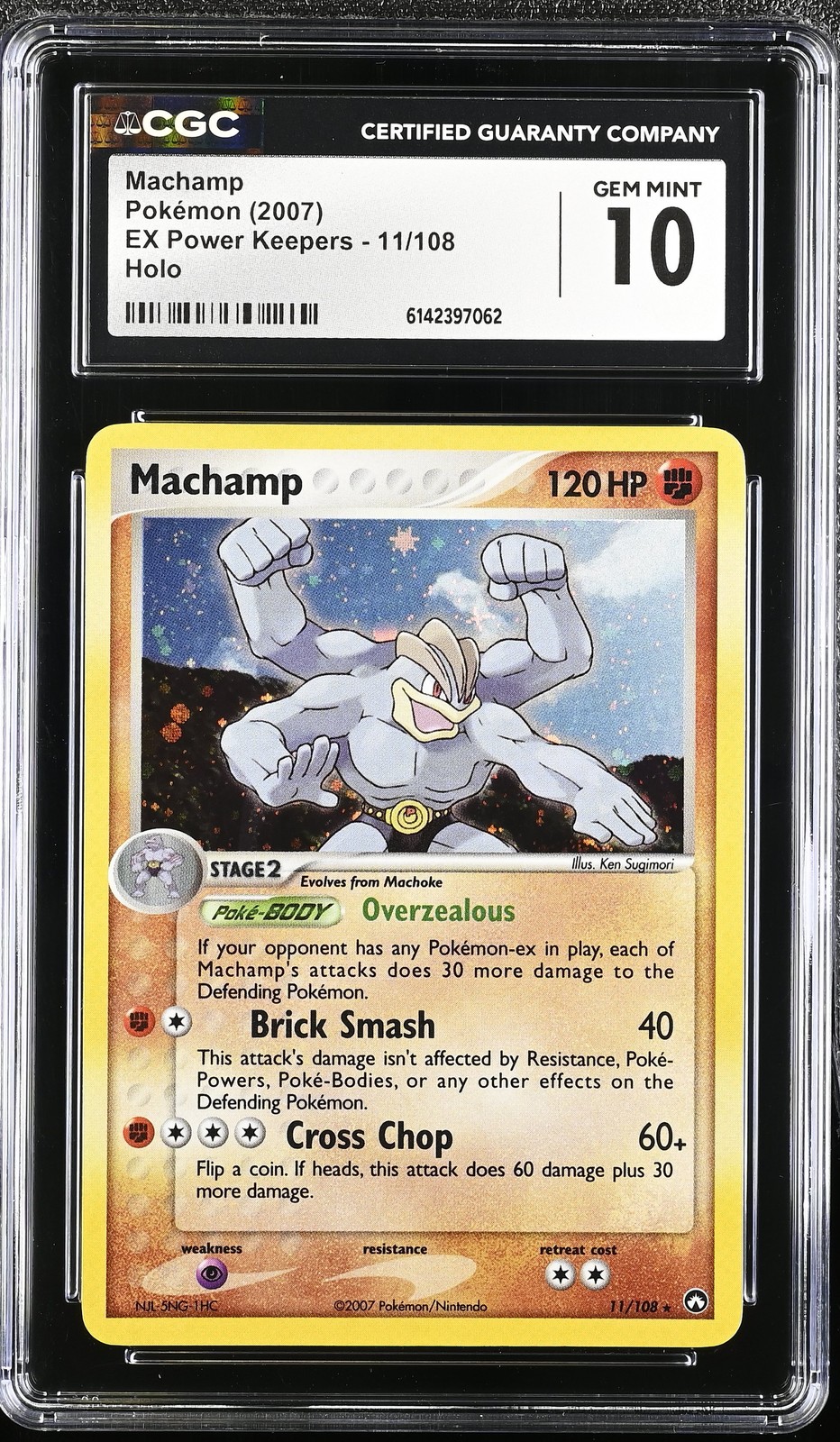 CGC 10 GEM MINT Machamp 11/108 EX Power Keepers Holo Pokemon Card