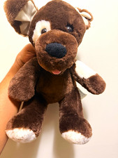 Brown White Dog Stuffed Animal Plush, Small 6-14 in, Ages 3-7