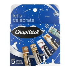 Chapstick Limited Edition Holiday 5pk Lets Celebrate FREE SHIPPING