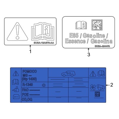 For Ford Explorer 2020-2026 Ford L1MZ1503050D A/C System Information Label