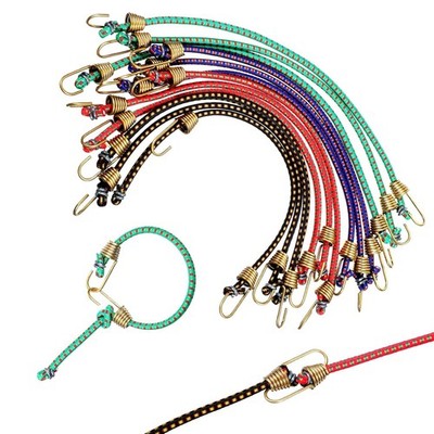 12 PCS Small Bungee Cords with Hooks, 10 Inch Adjustable Mini Bungee Cords Elast