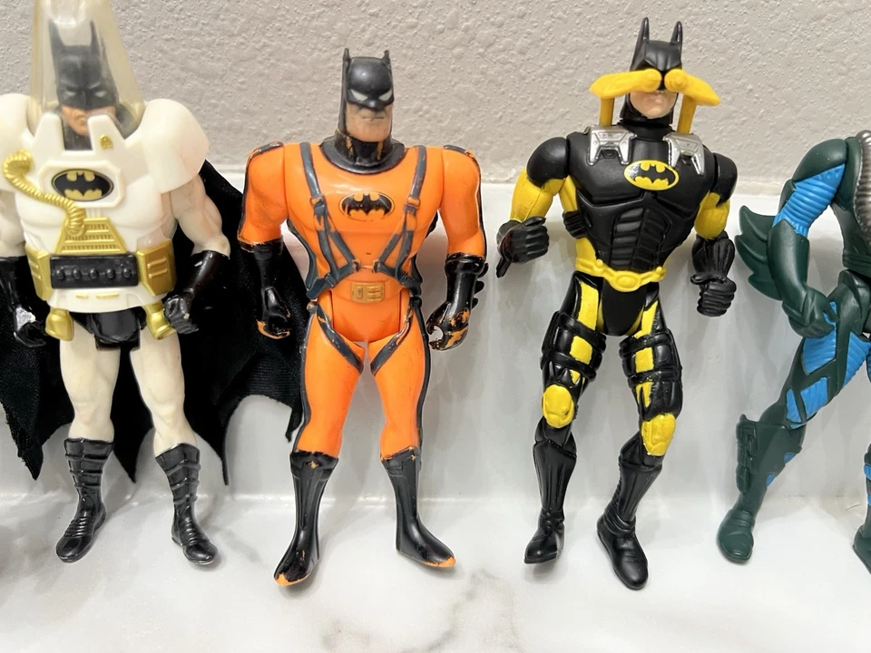 6 件套蝙蝠侠企鹅罗宾复古批量 90 年代动作玩偶 1990 年代肯纳 — 第 3/4 张图片
