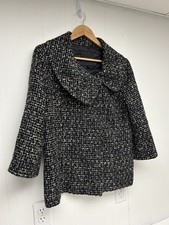 Beautiful Classiques Entier Atelier Black White Brown Tweed Blazer Jacket, Large