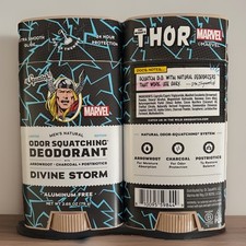 2 Pack Dr Squatch Marvel Thor Deodorant Divine Storm Scent 2.65 oz Aluminum Free