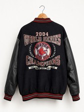 Boston Red Sox 2004 World Champs Reversible Varsity Jacket Wool Leather 4XL L300