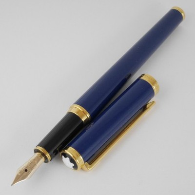 Montblanc Noblesse Oblige Blue GT Fountain Pen F FREE SHIPPING WORLDWIDE