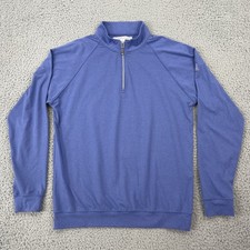 Holderness Bourne Pullover Mens Medium The Westland 1/4 Zip Arcadia Blue Logo