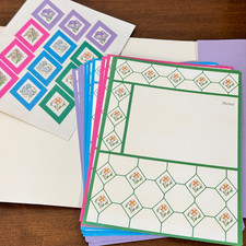 Vintage Current Just-a-Note Forever Flowers Note Cards Matching Seals Fold Over